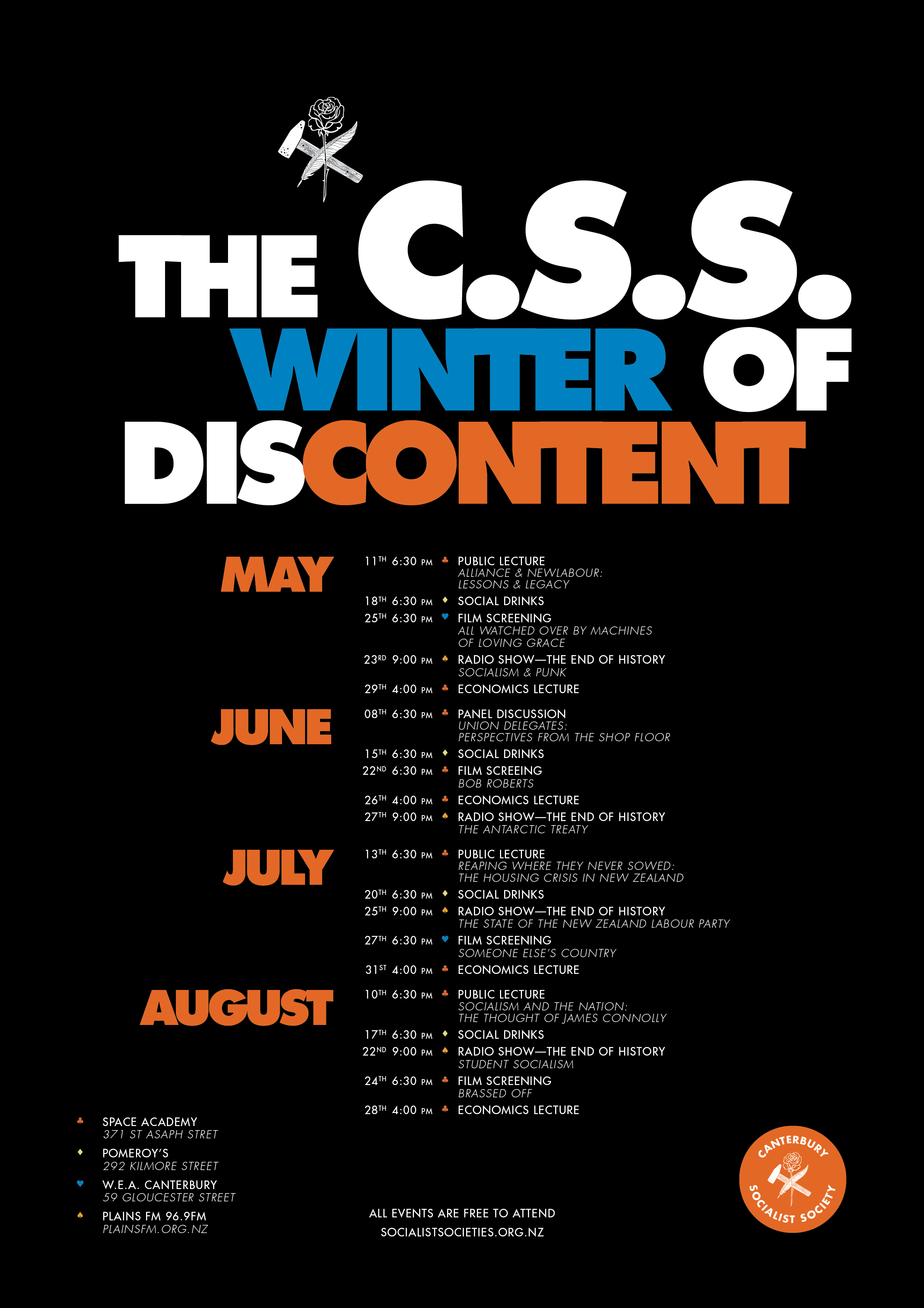 Winter of Discontent: Canterbury Socialist Society Winter Programme May – August 2022