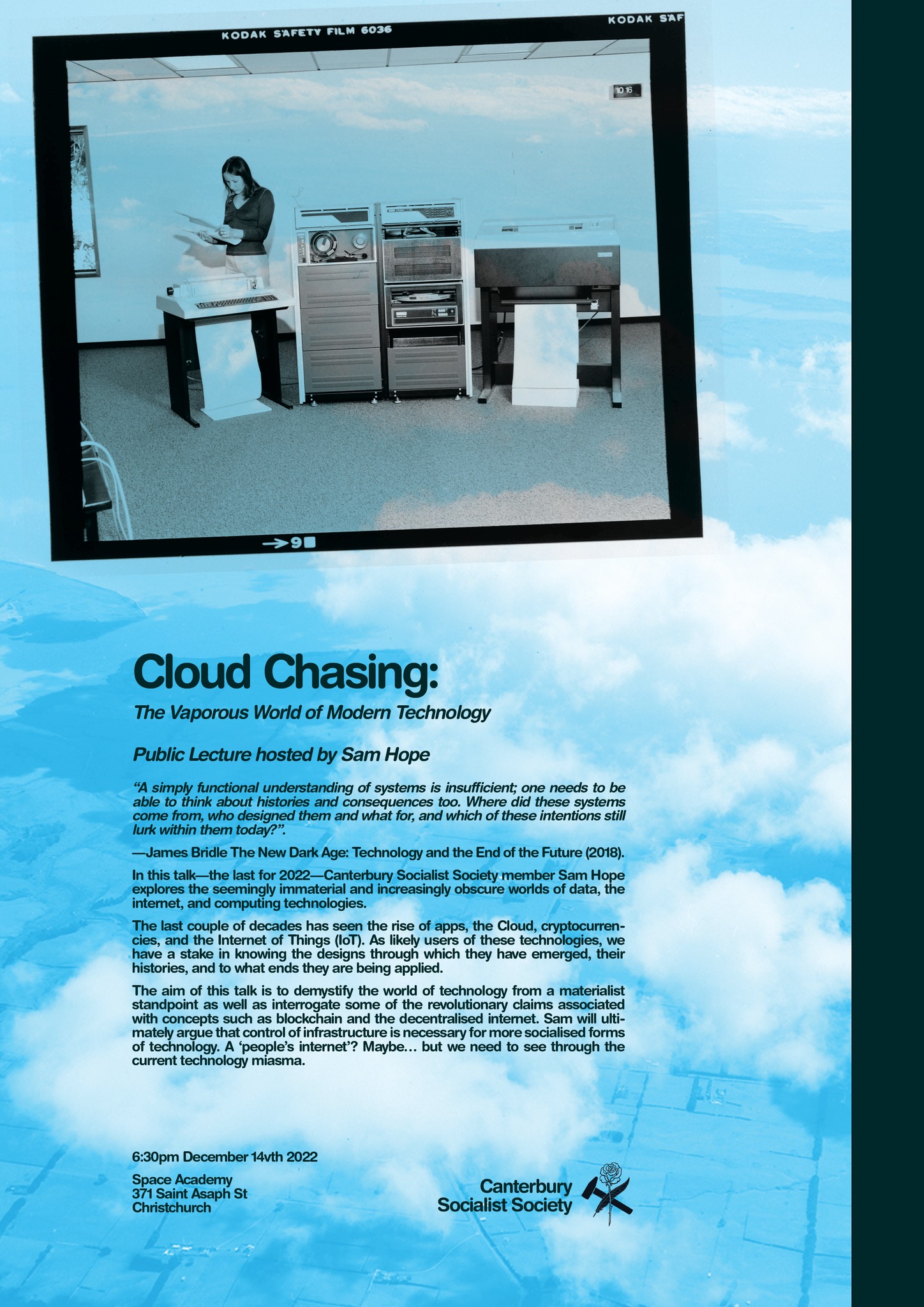 CSS Public Lecture – Cloud Chasing: The Vaporous World of Modern Technology